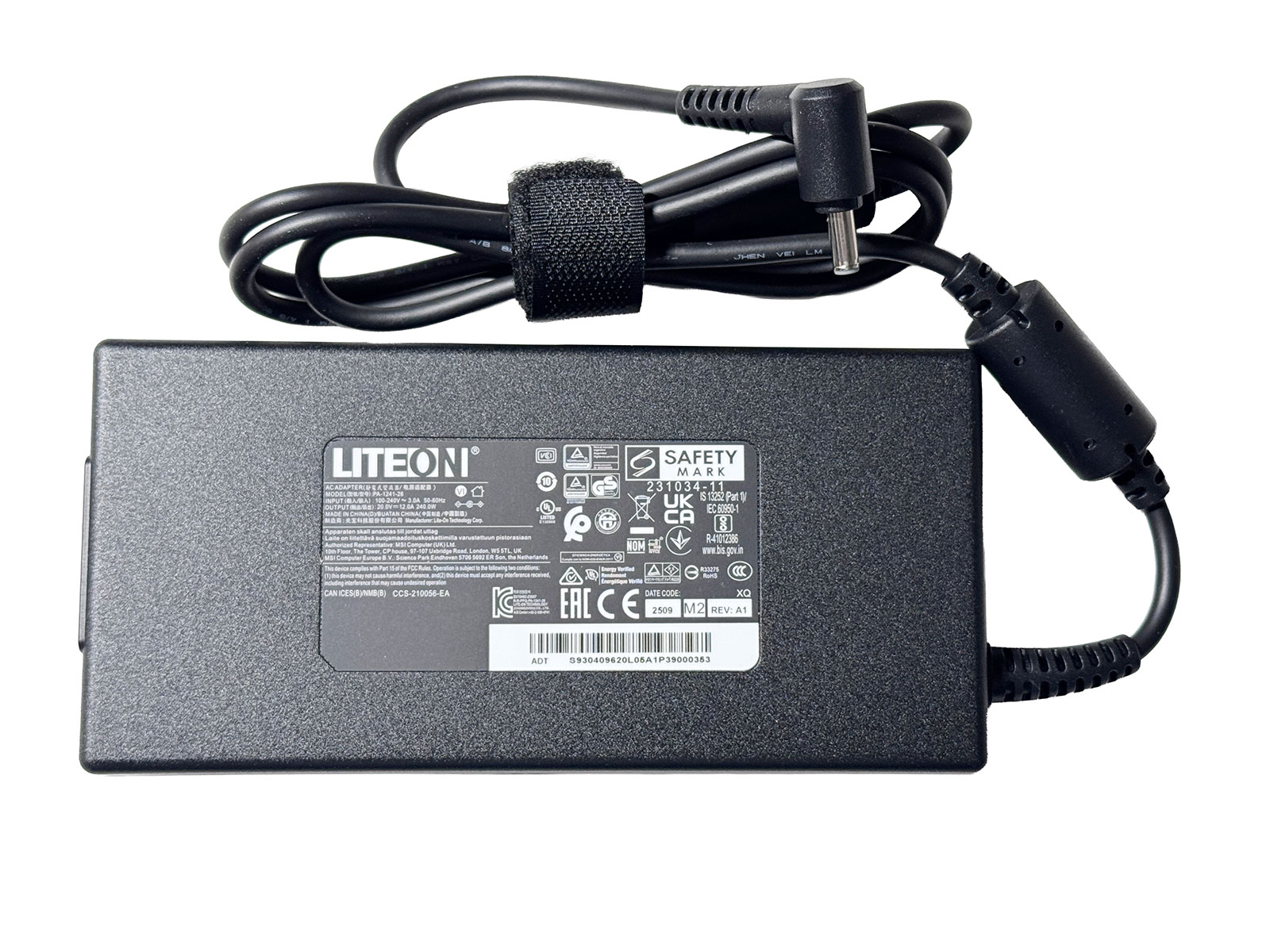 完全無欠 MSI 240W ACアダプタ 20V 12A Liteon製 GS66 GF66 GF76 GL66 GL76 Sword 15 Crosshair 15 17 200W相応う機種可 ゲーミングパソコン ワット数