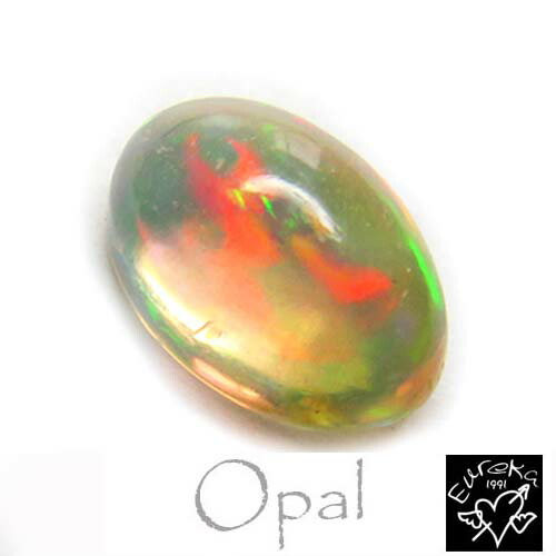 【エチオピア産】ファイアーオパールのルース 1.58ct ブラックオパール ルース 1437 エチオピア産 宝石鑑別書