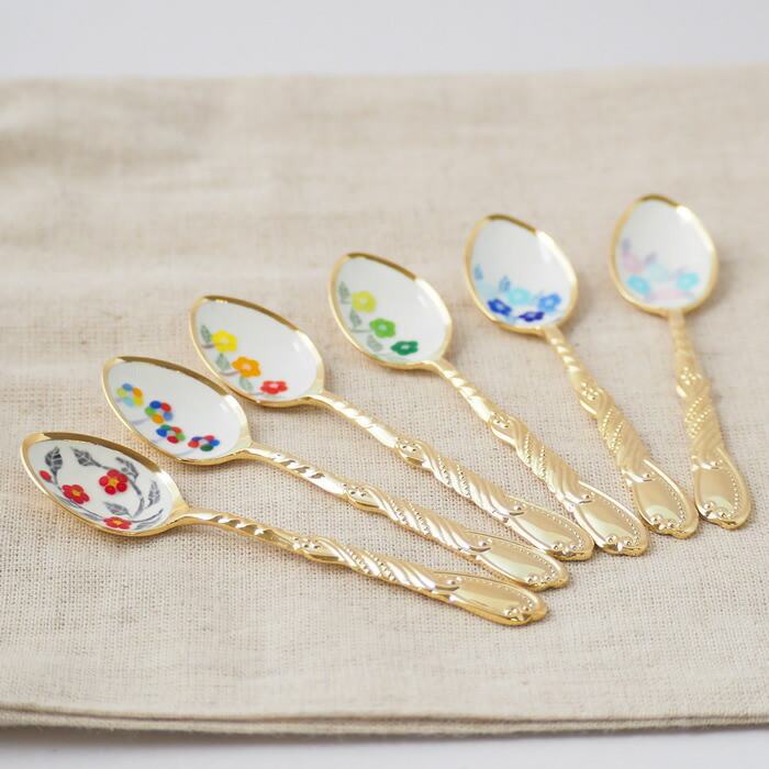 宮本商行　カトラリーセット　純銀七宝入フラワー　スプーンセット〈12本セット〉 宮本商行オンラインショップ : 銀製品 宮内庁御用達