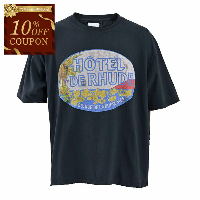 Tシャツ・カットソー RHUDE Men T-shirt Black RHSS24TT08012610 0610 Rhude Hampton Catamaran Tee - Vintage Black – Kith Europe