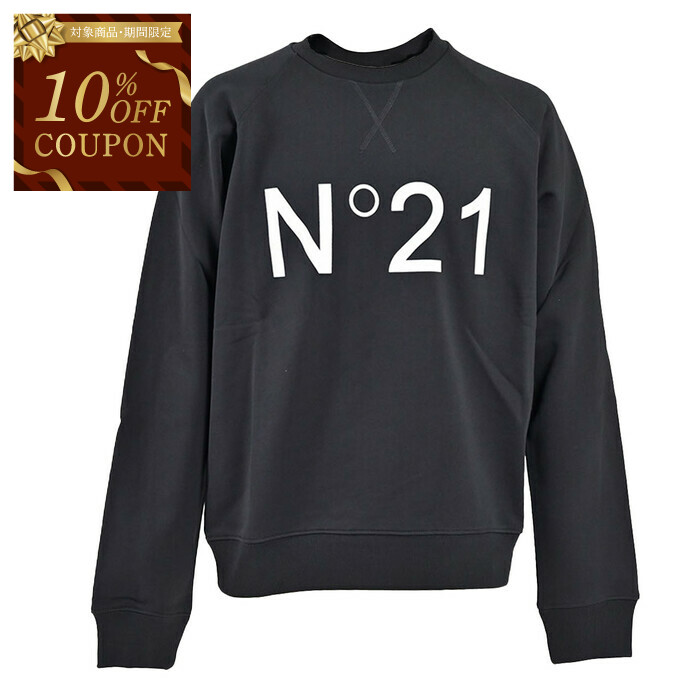【10%OFFクーポン 枚数限定】 ヌメロ ヴェントゥーノ N°21 トレーナー E041 6329 9000 ブラック メンズ|サンエー 世界の一流品