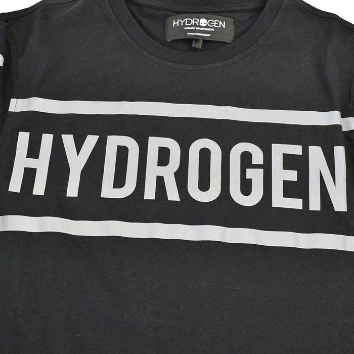 楽天市場 ハイドロゲン ハイドロゲン ロゴ反射プリント コットンtシャツ カットソー Hydrogen 260624 B82 ブラック 半袖 メンズ 父の日 サンエー 世界の一流品