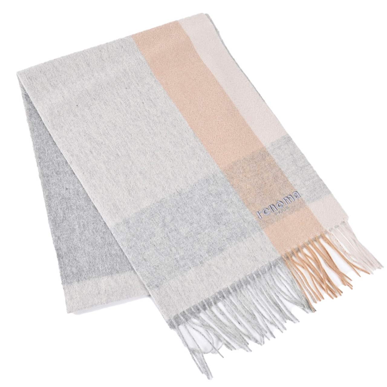 レノマ RENOMA マフラー R9919 CHECK CASHMERE RX7 グレー メンズ レディース 【ラスト1点】｜サンエー　世界の一流品