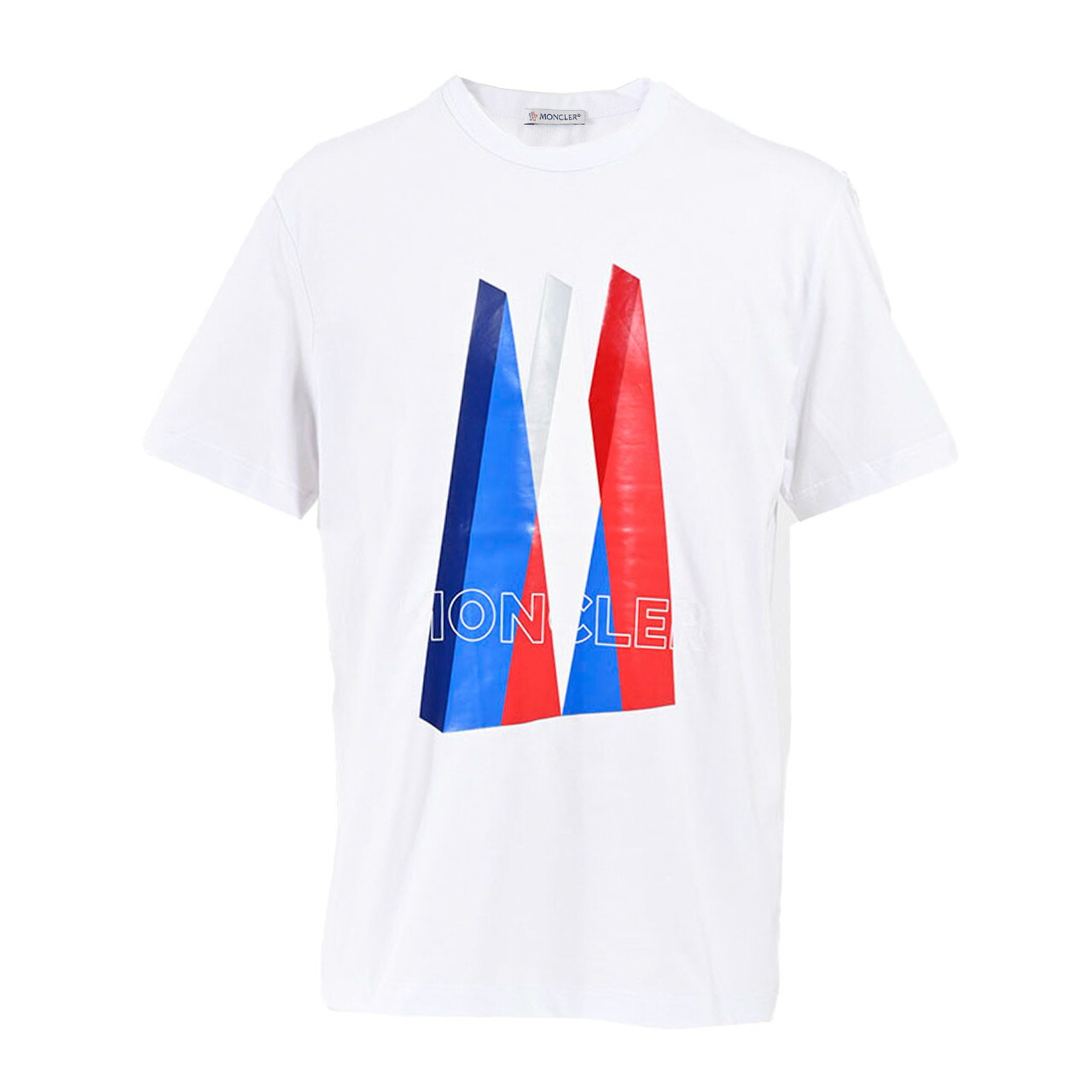モンクレール MONCLER クルーネック半袖Ｔシャツ 8C01148 8390Y 001 ホワイト メンズ 【ラスト1点 Sサイズ】 ギフト プレゼント