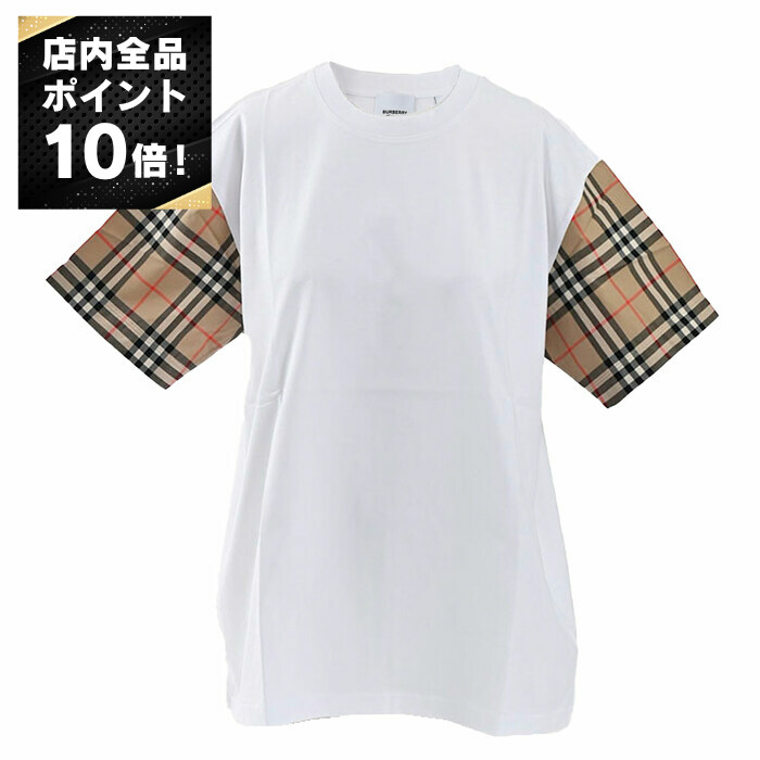 BURBERRY ホワイト Tシャツ レディース　XS bua-8017103-02.jpg