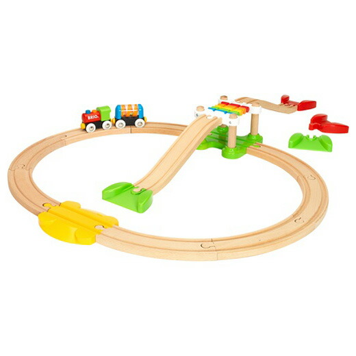 BRIO ブリオ　シティロードセット　道路　交差点　ロータリー　ガソリンスタンド BRIO ブリオ］レールウェイセット シティロードセット - 木の
