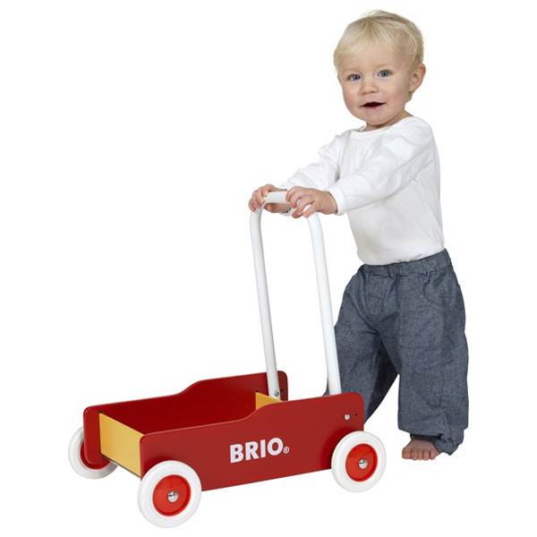 楽天市場 Brio ブリオ 手押し車 赤 Brioの赤ちゃんの木のおもちゃシリーズ クラシックなデザインが可愛らしい手押し車です ハンドル角度は2段階に調整可能です 木のおもちゃ ユーロバス