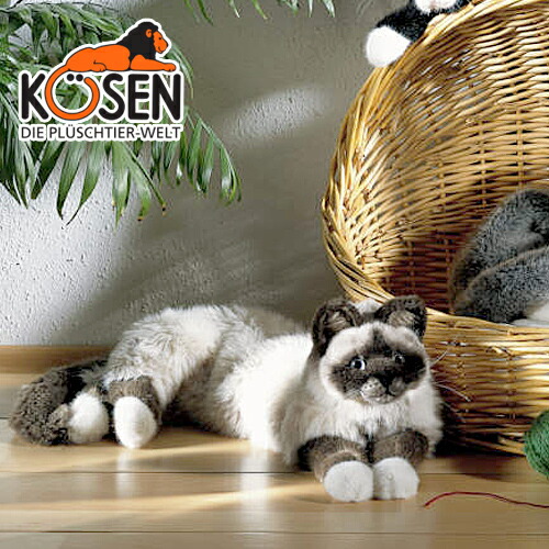 KOESEN ケーセン社 ねそべり猫 ヒマラヤン 4390～ＦＲＧ・KOESEN/KOSEN（ケーセン社）の毛の荒物のぬいぐるみ。愛くるしいつら構えの猫（ねこ/猫）のぬいぐるみです。生み出すこと祝賀会 クリスマス 差し上げ物 一緒になる祝する日 生み出すことしたおっ母さんへのご褒奨金にもおすすめ(KSN-G29-2)