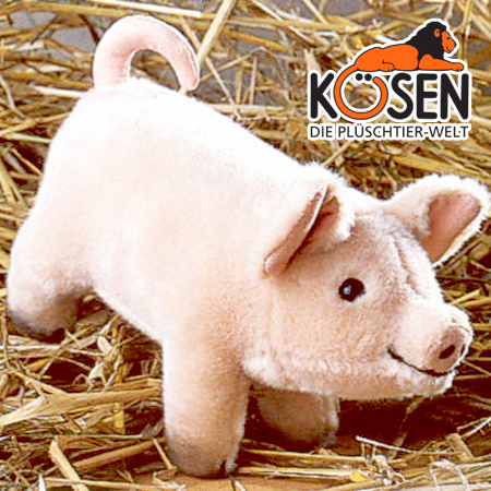 KOESEN ケーセン社 こぶた 3480〜ドイツ・KOESEN/KOSEN（ケーセン社）の動物のぬいぐるみ。愛らしい表情のブタのぬいぐるみです。出産祝い クリスマス プレゼント 結婚記念日 出産したママへのご褒美にもおすすめ