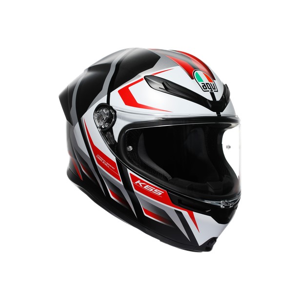 【公式】K6 S JIST Asian Fit - KARVE MATT BLACK/WHITE/RED バイク用 フルフェイスヘルメット 安心の保証付き AGV（エージーブイ）