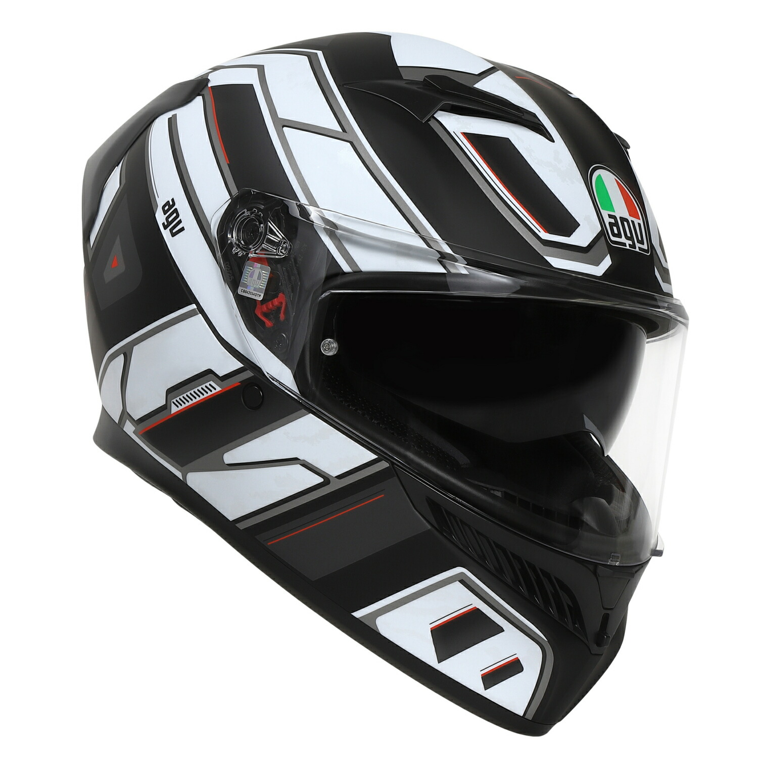 【公式】K3 JIST Asian Fit - RIVIA MATT BLACK/WHITE バイク用 フルフェイスヘルメット 安心の保証付き AGV（エージーブイ）