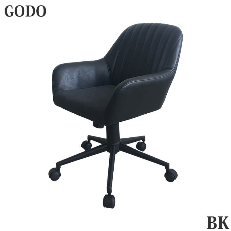 週末は店内商品ポイント最大20【送料無料】オフィスチェア GODO ゴードー BK ブラック イス ルームチェア デスクチェア シンプル モダン リモートワーク
