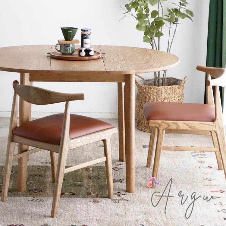 ダイニングチェア　アッシュ材　合成皮革 楽天市場】アルグ ARG ダイニングチェア ナチュラル NA ブラック BK