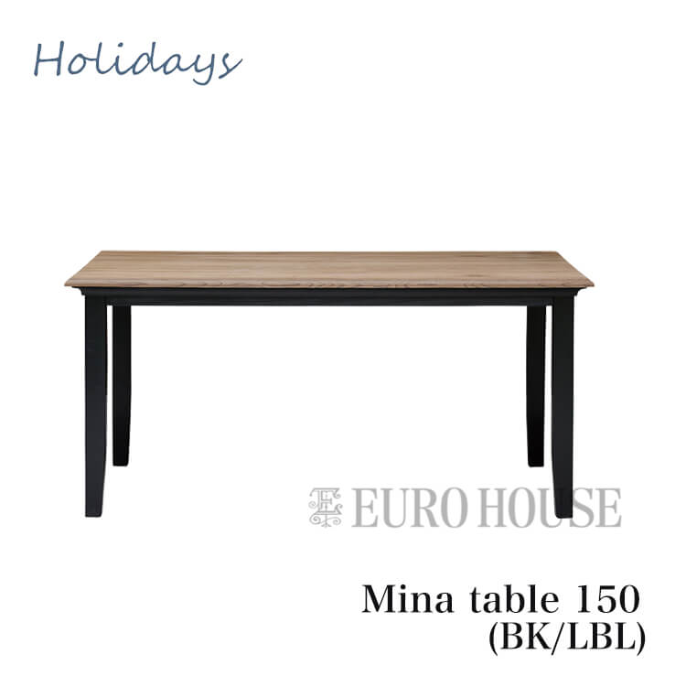 20日は店内商品ポイント最大20【送料無料】テーブル table ダイニングテーブル 150幅 ミナ2 Mina2 BK/LBL 150cm 食卓 木製 シャビーシック nora ノラ nora. 関家具