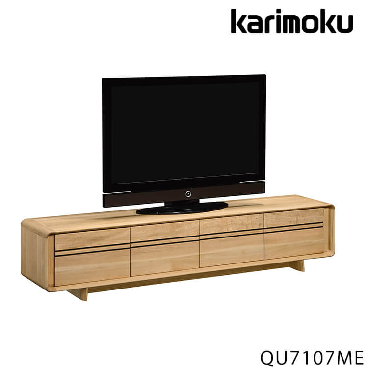 【送料無料】テレビボード TVボード テレビ台 TV台 ローボード QU717ME 幅2154 収納 スペパ 中仕切り 引出し付 シンプル ピュアオーク色 受注生産 北欧テイスト カリモク karimoku P8｜輸入家具・インテリア　EURO HOUSE