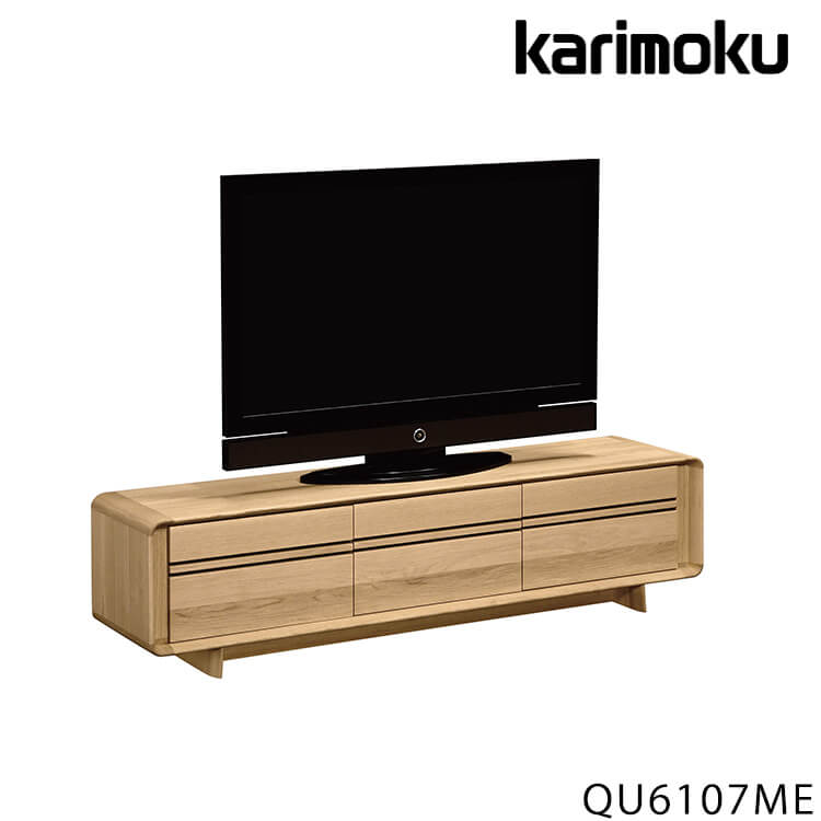 【送料無料】テレビボード TVボード テレビ台 TV台 ローボード QU617ME 幅1800 収納 スペパ 中仕切り 引出し付 シンプル ピュアオーク色 受注生産 北欧テイスト カリモク karimoku P8｜輸入家具・インテリア　EURO HOUSE