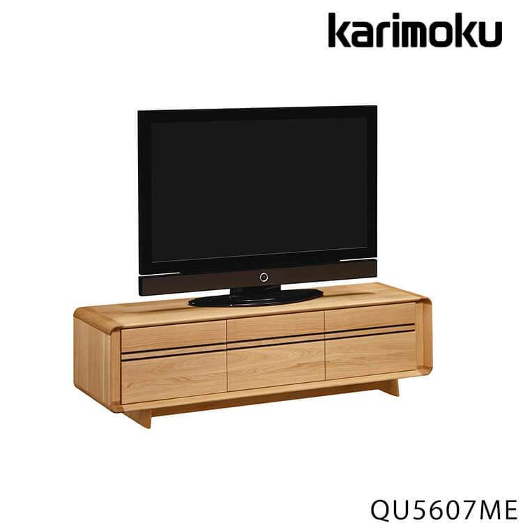 【送料無料】テレビボード TVボード テレビ台 TV台 ローボード QU5607ME 幅1650 収納 スペパ 中仕切り 引出し付 シンプル ピュアオーク色 受注生産 北欧テイスト カリモク karimoku P8｜輸入家具・インテリア　EURO HOUSE