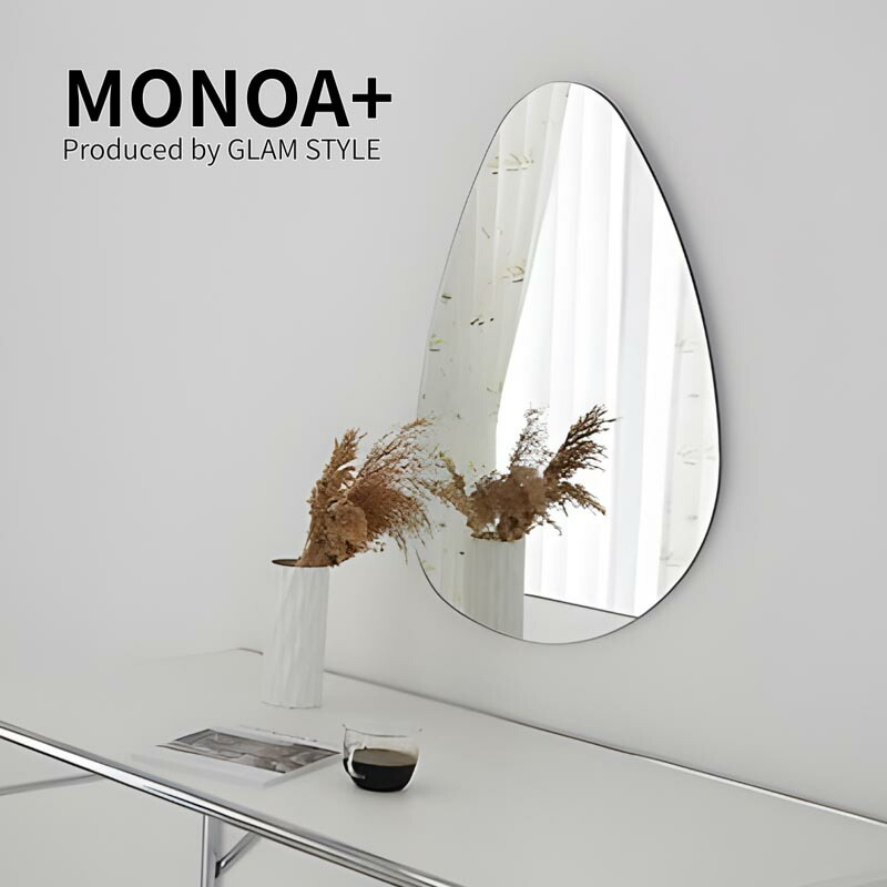 マラソン期間中店内商品ポイント最大20倍【送料無料】MONOA+ ミラー ティアラ 50x75cm円形 リビング 玄関 シルバー家具 おしゃれ 韓国風インテリア シンプルデザイン グラムスタイル
