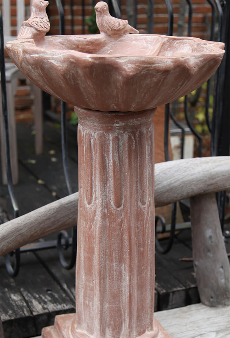 在庫少要確認 バードバス 素焼きバードバスst型 手作り 粘土 直径4 高さ770 組立品 置物 ガーデン お庭 インテリア ジャービス商事 送料無料 Giet Edu