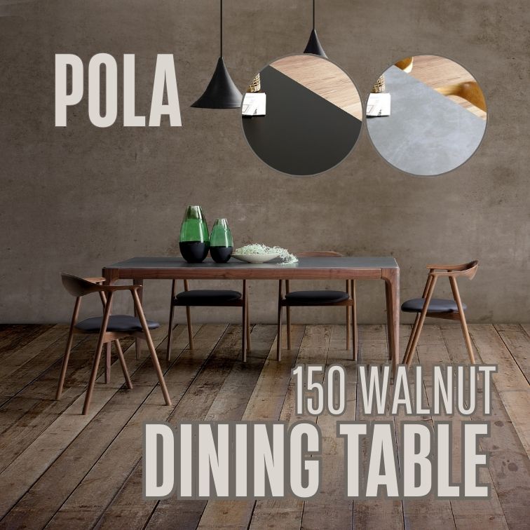 【送料無料】セラミック天板 テーブル 150 ポーラ Pola ウォールナット石目BLACK マーブルホワイト 長方形 食卓テーブル ダイニングテーブル ダイニングルーム 家族だんらん くつろぎ 三幸ジャパン