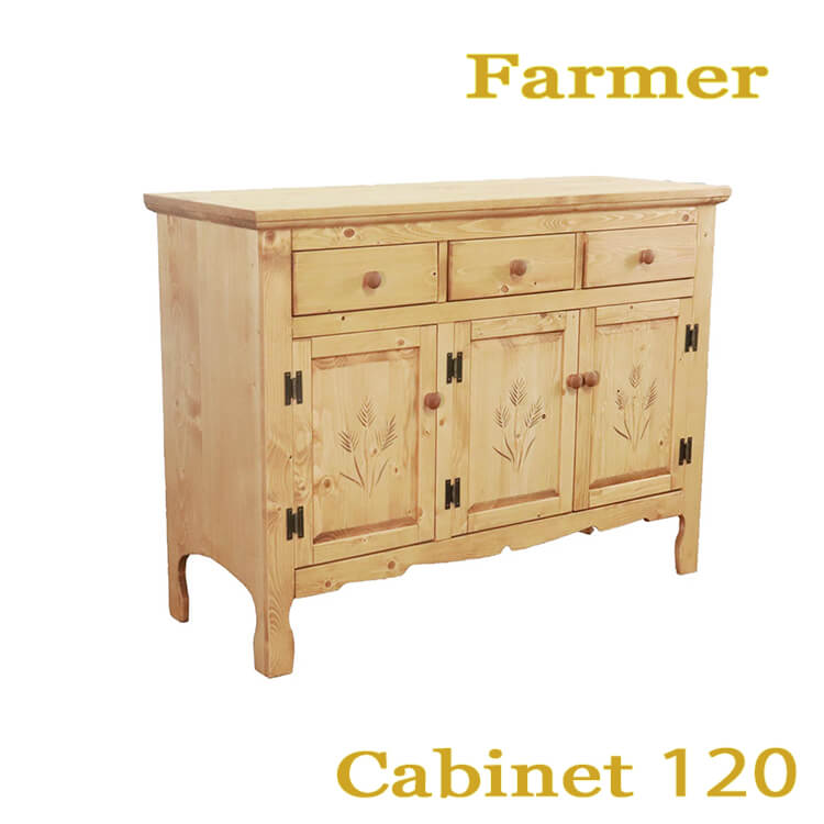 週末は店内商品ポイント最大20【送料無料】ファーマー Cabinet キャビネット 幅120 収納 スペパ 自然塗料 北欧スタイル カントリー スタイル Farmer 平インテリア