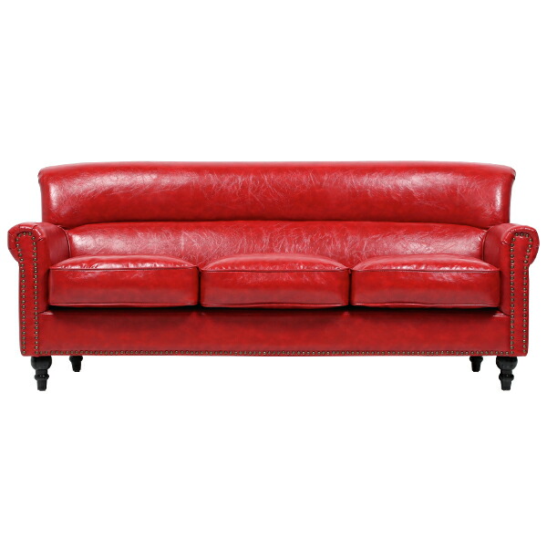 楽天市場】輸入家具 デザイナーズ レッド 赤 合皮 PUレザー そふぁ