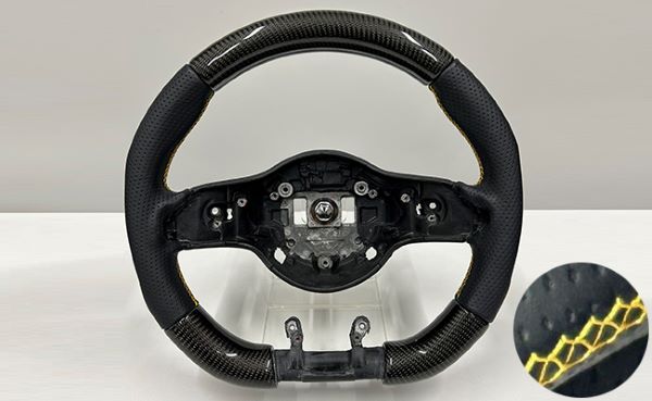 IID W463A用 ステアリング カーボン パンチングレザー イエローステッチ メルセデス ベンツ Gクラス W463A W464 G350d G400d G550 AMG G63 ゲレンデヴァーゲン Mercedes Benz アクセサリー