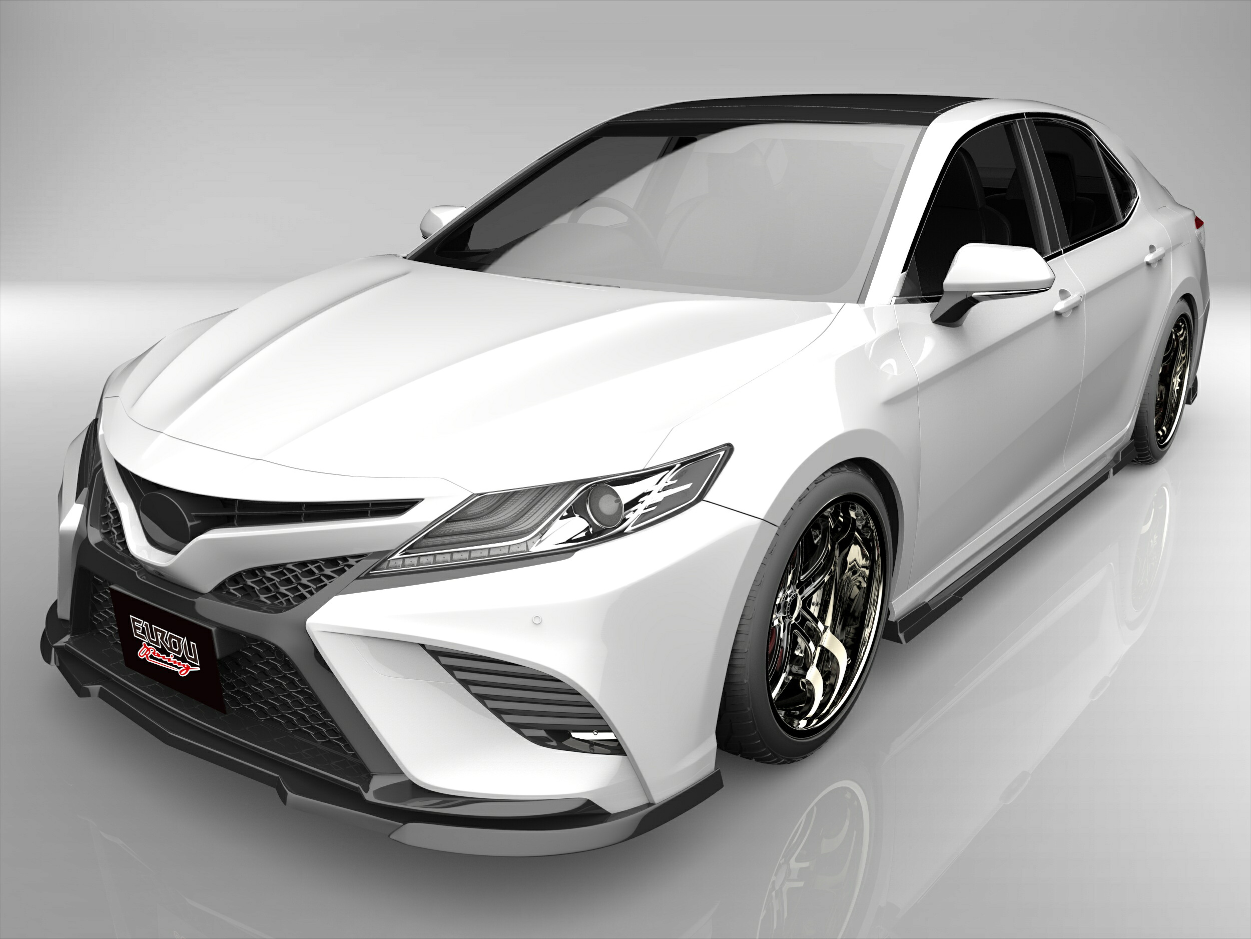 ■国産エアロパーツ!保証付き!!NEW MODEL/EUROUカムリ 70系 WS 前期フロントアンダースポイラー サイドステップ リアマッドディフューザー 3点キット エアロパーツ|EUROU店