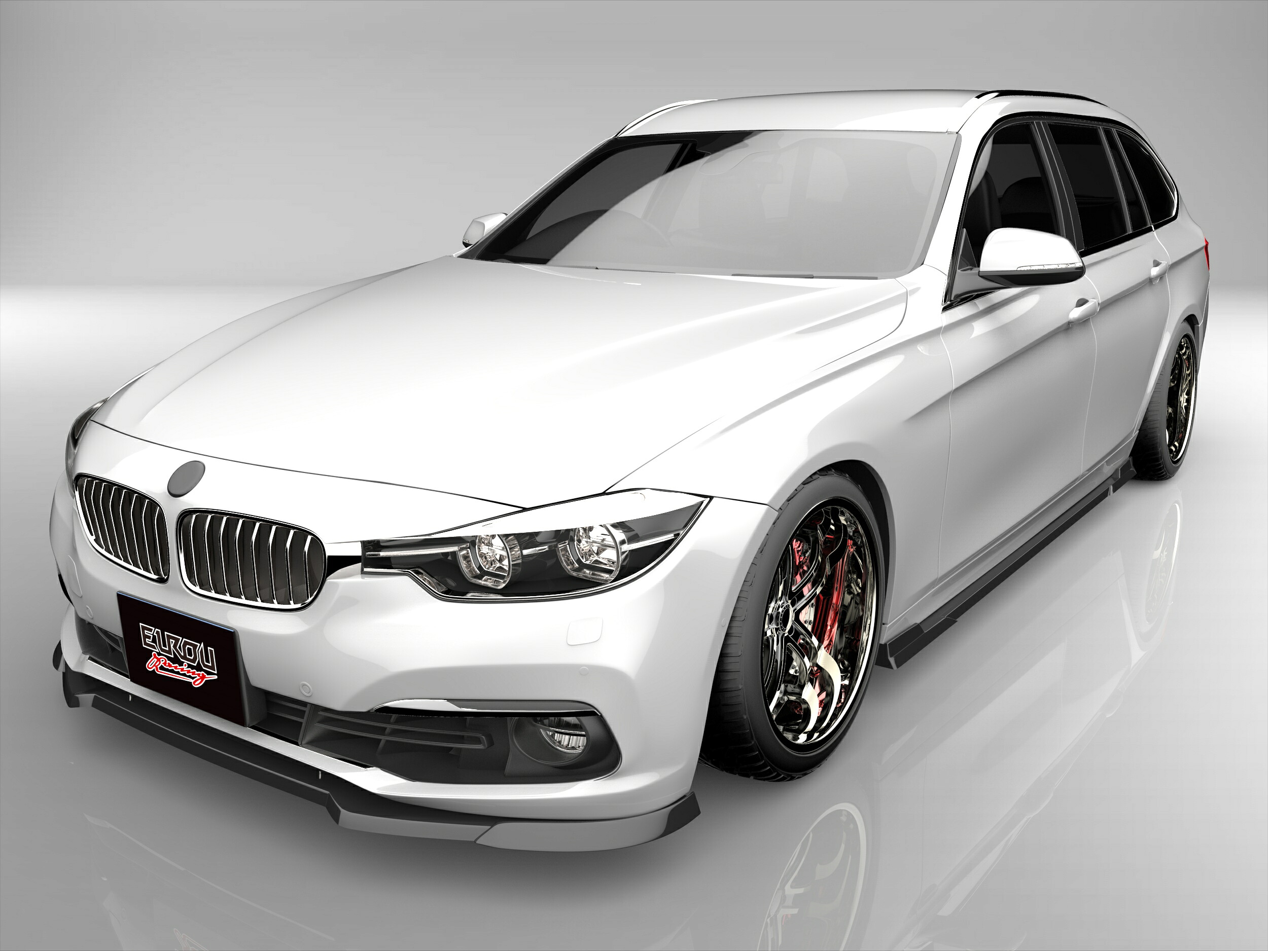 ■国産エアロパーツ!保証付き!!NEW MODEL/EUROU3シリーズ ツーリング F31 後期フロントアンダースポイラー サイドステップ リアマッドディフューザー 3点キット エアロパーツ｜ＥＵＲＯＵ店