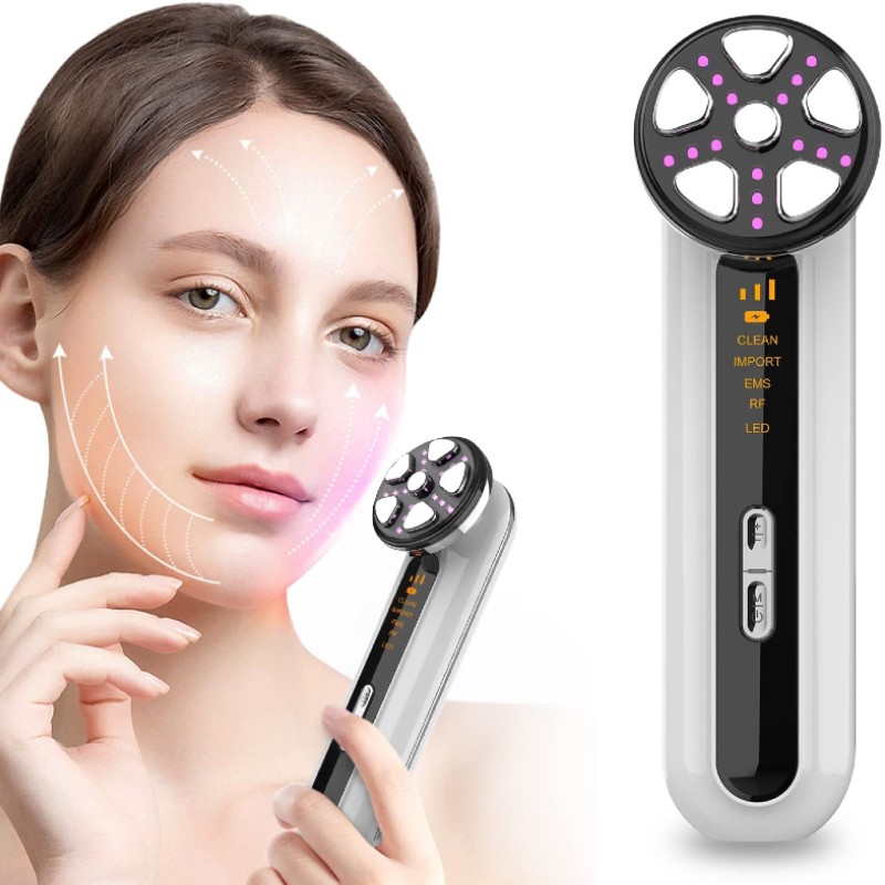 Rf美顔器 Ems 多機能 美顔器 4色led イオン導入導出 毛穴 韓国 リフトアップ ニキビ 音波振動 毛穴ケア 目元ケア Rf しわ ほうれい線 超音波美顔器 Led光エステ ディープクレンジング フェイスマッサージ 小顔 自宅用美顔器 Usb充電式 日本語説明書付き 国産
