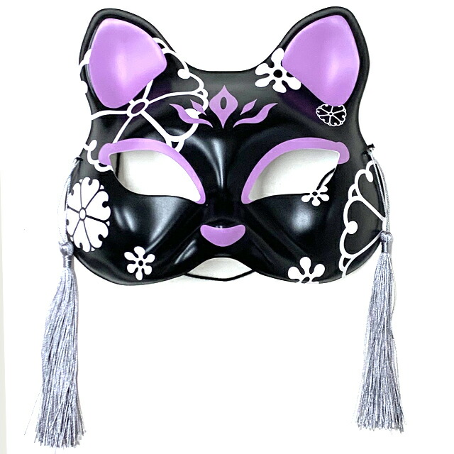 アンティーク　猫のお面 楽天市場】お面 猫面二十三／黒月 1枚（おめん） : イベント企画