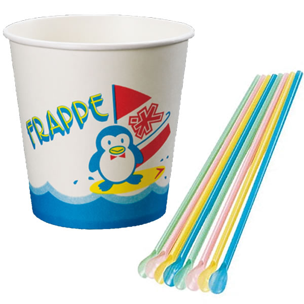 楽天市場】かき氷用紙製カップ・ストロースプーンセット(100セット