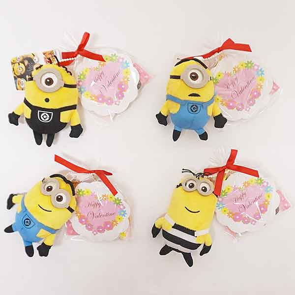 楽天市場 バレンタイン 10cmミニオンぬいぐるみマスコットとチョコ 各12個セット 販促イベント屋