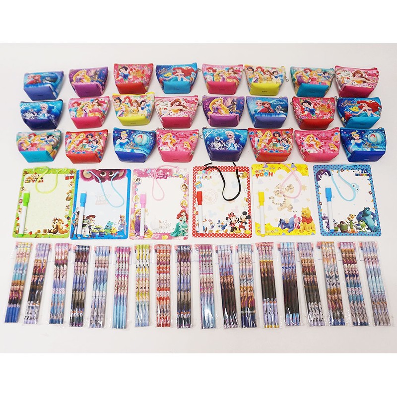 ディズニープリンセスポーチ＆文具抽選会セット　73名様用 / 文房具 子供向け 大人数 くじ引き 景品 当てくじ