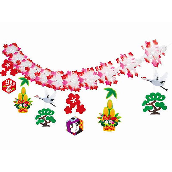 楽天市場】しだれ餅花(角凧柄) 2.5〜3.5cm玉 L175cm 15本しだれ