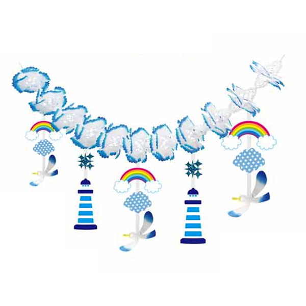 楽天市場 夏祭り装飾 提灯花火ガーランド L180cm メール便可 販促イベント屋