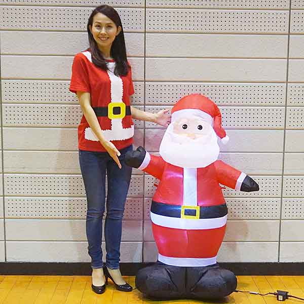 クリスマス エアブロー 装飾　ハローサンタ　H122cm/ ディスプレイ