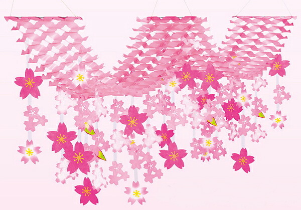 楽天市場 桜装飾 舞桜2連プリーツハンガー L200cm 飾り