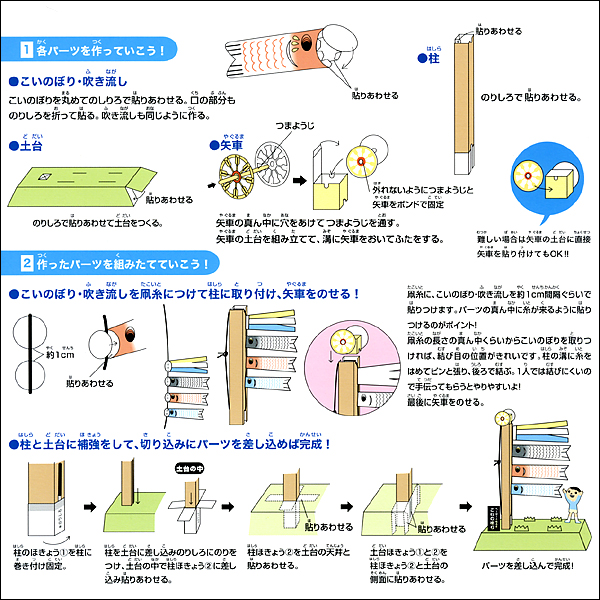 楽天市場 はさみがいらないペーパークラフト 鯉のぼり工作セット 手作り工作 工作イベント 家で作る 家で遊ぶ 趣味を作る 家でできる工作 おうち遊び 販促イベント屋