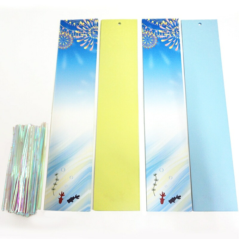 【楽天市場】七夕 紙製絵柄デザイン入り短冊100枚 と ビニールタイ（オーロラ）100本 のセット/ 七夕 短冊 七夕イベント 飾り 願い事 ...