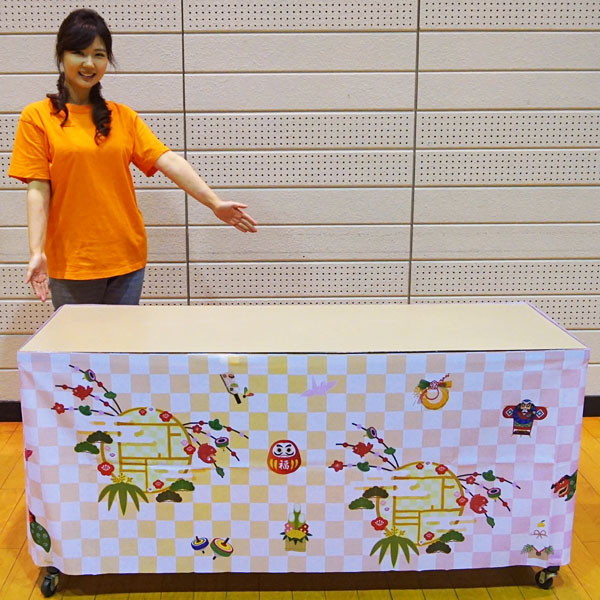 正月装飾　ワゴンなど腰巻きロール幕　幕松竹梅　60cm×5m巻