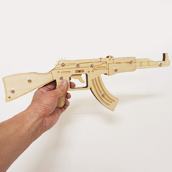楽天市場 木工工作キット 輪ゴム銃 Cタイプ 6連射モデル メール便可 販促イベント屋