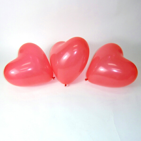 楽天市場】天然ゴム風船 10インチ ハート型風船3色（赤・白・ピンク