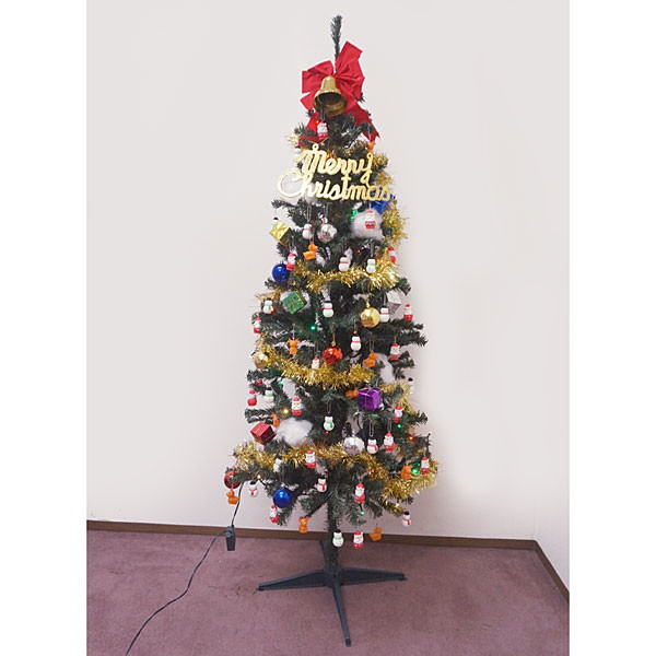 No 9473 クリスマス飾り 壁飾り デコレーション パーティー イベント用品 クリスマスツリー 飾りつけ クリスマス ツリー180ｃｍ オーナメント付き とクリスマスキーホルダー5種50個セット 販促イベント屋