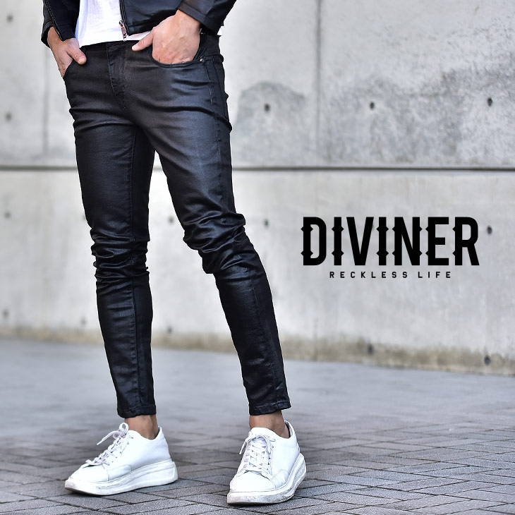 楽天市場 Diviner ディバイナー スキニーパンツ メンズ ブランド スキニー ジーンズ スキニーデニム デニム デニムパンツ ストレッチ 伸縮 ストリート コーティング ブラック 黒 黒スキニー 大きいサイズ Ll Xl ちょいワル ビター系 オラオラ系 春 春服 春物 春夏 Joker