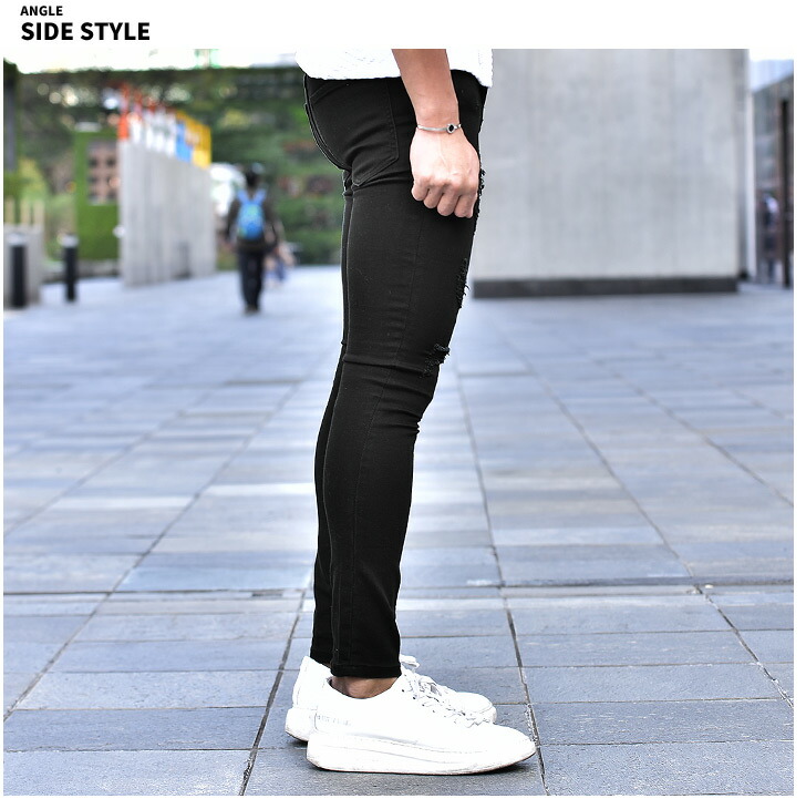 楽天市場 スキニーメンズ ブラック 黒 スキニーパンツ ストレッチ ダメージ ボトムス 細めタイト ブラックデニム Diviner ディバイナー Joker