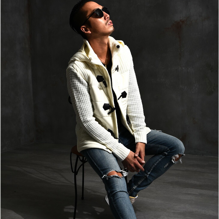 人気絶頂 のダッフルコート ビター系 メンズ 防寒 Diviner ニットジャケット ダッフルコート 赤 おしゃれ びたー 中綿 Joker ブルゾン ジャケット おしゃれ 中綿 ダッフル 着こなし オラオラ系 ニットブルゾン 通販 悪羅悪羅 白 ニットジャケット アウター フード 防寒