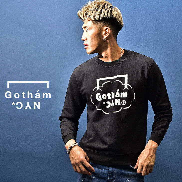 楽天市場 Gotham Nyc ゴッサム エヌワイシー トレーナー メンズ ブランド 長袖 長袖tシャツ カットソー ロンt ストリート ストリートファッション バックプリント 黒 ブラック 白 ホワイト 袖リブ スポーツ 綿100 プリント ロゴ 春 春服 春物 春夏 オシャレ Gn705 Joker