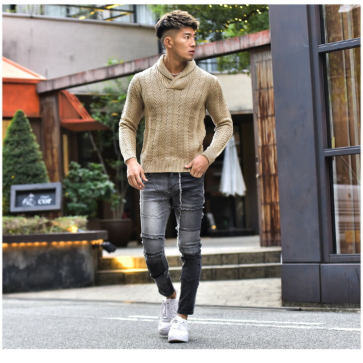 楽天市場 ニット メンズ ニットセーター ショールカラー ショールニット ニットカーディガン 長袖ニット ホワイト ブラック ベージュ レッド お洒落 オシャレ 30代 40代 50代 60代 大人 冬 冬服 冬物 オラオラ系 厚手 ビター系 お兄系 ちょいワル キレイめ 無地 Joker