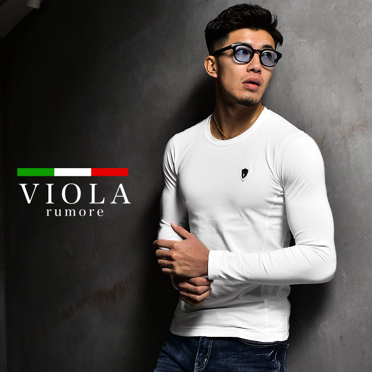 楽天市場 Viola Rumore ヴィオラ Tシャツ メンズ ブランド 長袖 ロンt カットソー タイト 細め 細身 マッチョ 白 ホワイト 黒 ブラック レッド 赤 トップス ビオラ A112 Joker